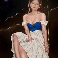 長内絵海「夢 遊」 P6号　　Osanai Emi  「dreaming and playing」 (41.0×27.3cm)