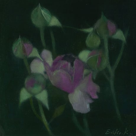 粉川江里子　「月 光」 Sサムホール      Kokawa  Eriko   「Moonlight」 (22.7×22.7cm)