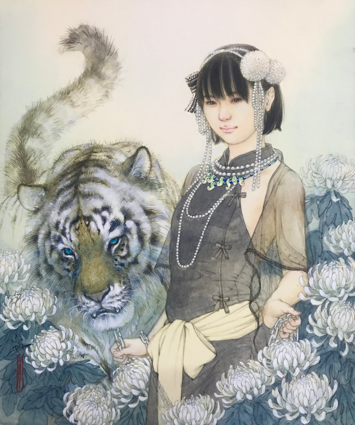 松平一民 「白山の虎」 F8号 Matsudaira Kazutami 45