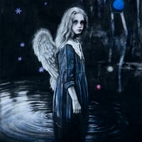 遅野井梨絵 「星を落とした天使」   P3号　Osonoi  Rie　  (27.3×19.0cm)