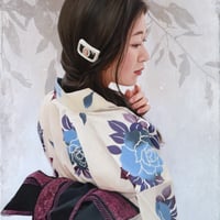 久下じゅんこ　「蝉しぐれ」 F4号    Kuge Junko    (33.3×24.2cm)