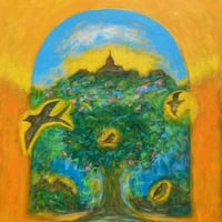 すずきゆきお  「泉湧く丘」  F10号　Suzuki Yukio  「Springing Hill」 (53.0×45.5cm)