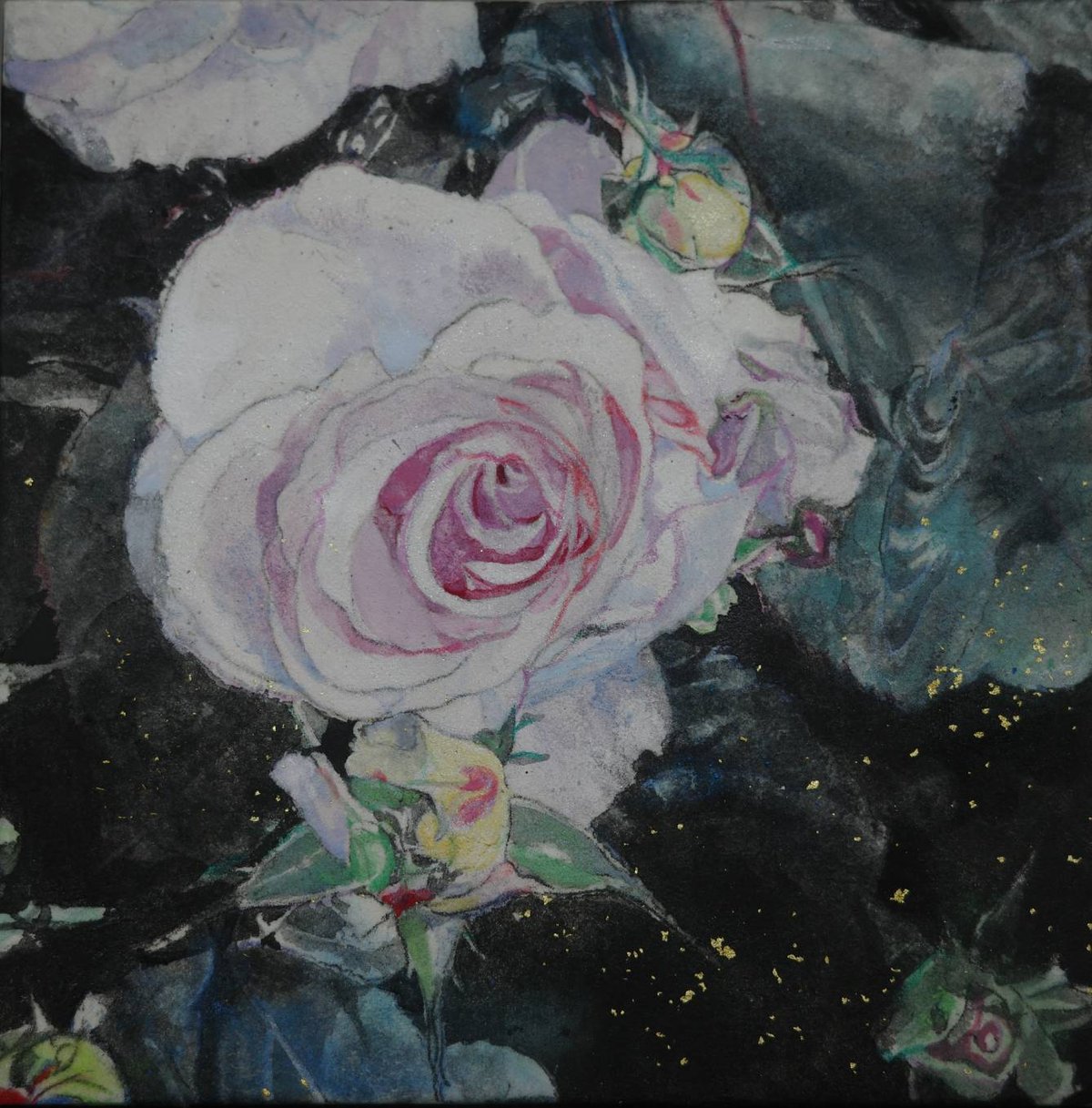 北川安希子 「薔 薇」 約14×14㎝ Kitagawa Akiko 「Rose」 | 美