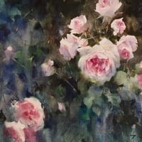 コヤマ大輔   「薔薇の庭」  33x48cm     Koyama Daisuke    「Rose Garden」