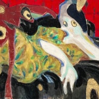 原澤亨輔　「Black sofa」  サムホール 　Harasawa Kousuke  (15.8×22.7cm)