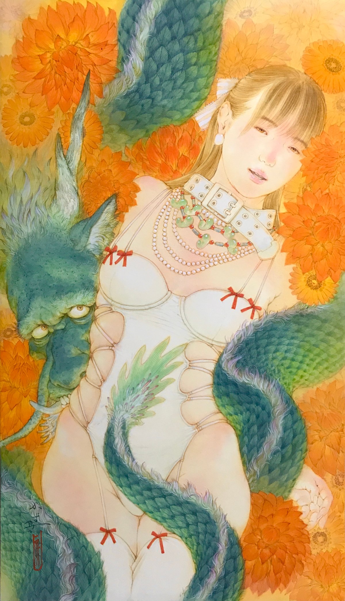 松平一民 「高龗と龍神」 72.0×45.0cm Matsudaira Kazuta