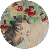 花菱 慧   「憂う深緋」 円形3号     Hanabishi  Kei    (Ф27cm)