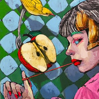 荒木名月「鍵のかかる林檎」 F3号　Araki  Natsuki  「Locked apple」 (27.3×22.0cm)