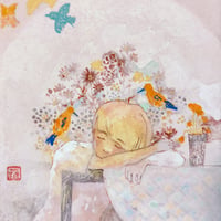 石倉文　「夢の中」   F0号      Ishikura Aya   (18.0×14.0cm)