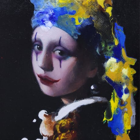 松原修平「真珠の耳飾りの少女 〜フェルメール〜」F4号　MATSUBARA  SHUHEI「Girl with a Pearl Earring by Vermeer」(33.3×24.2cm)