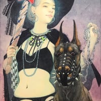 松平一民   「天津甕星と天狗」 P6号     Matsudaira Kazutami    「Star God」 (41.0×27.3cm)