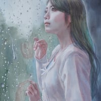 徳田明子　「雨音のプレリュード」　F4号　33.3×24.2cm