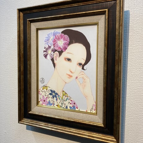 門田奈々 「肥後朝顔」F3号     Monda Nana　「Higo morning glory」 (45.5×53.0cm)