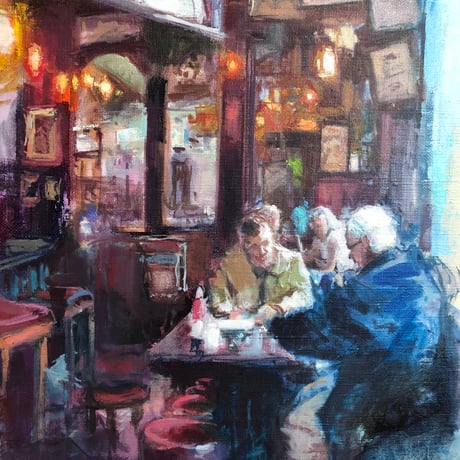 寺本和純  「語らい」   F4号　　Teramoto Kazuyoshi  「talk」 (33.3×24.2cm)