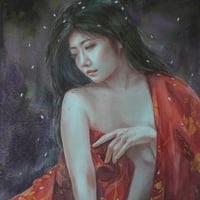 徳田明子　「桜幻夜（おうげんや）」　F6号　41.0×31.8cm
