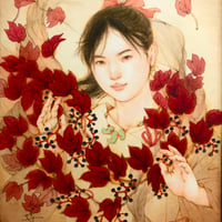 松平一民   「やまとの秋」  F4号    Matsudaira Kazutami    33.3×24.2cm