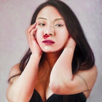 山本真矢   「Hear no evil」 F6号   　Yamamoto Maya　　41.0×31.8cm