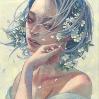 平野実穂　「Tailwind」   F6号　Hirano Miho　  (41.0×31.8cm)