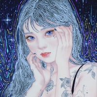 山下千里  「psychedelic light Ⅱ」  F0号  　Yamashita  Chisato　(18.0×14.0cm)