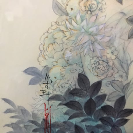 松平一民   「天降る神」(アモルカミ)  F4号      Matsudaira Kazutami   「god who sends down from heaven」　33.3×24.2cm