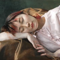 鈴木真治 「まどろみ」F3号   Suzuki  Shinji   (22.0×27.3cm)   「dozing」