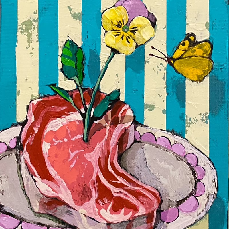 荒木名月「花ざかりのランチ」 F0号 Araki Natsuki 「Lunch in th