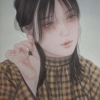 やちだけい  「菊 月」  サムホール     Yachida  Kei　「September」 (22.7×15.8cm)