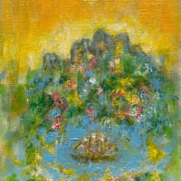 すずきゆきお「安らぐ Ⅱ」 サムホール　Suzuki Yukio  「Peaceful II」 (22.7×15.8cm)