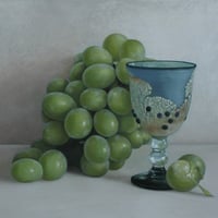 朝日夏実　「玻璃の杯」　 サムホール　Asahi Natsumi   (15.8×22.7cm)