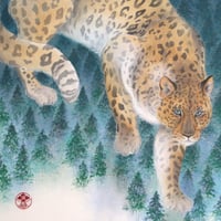 花菱 慧   「遠北の霧豹」  P10号     Hanabishi  Kei   　53.0×41.0cm
