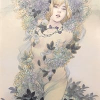 松平一民   「天降る神」(アモルカミ)  F4号      Matsudaira Kazutami   「god who sends down from heaven」　33.3×24.2cm