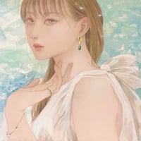 井上知美「海を想う」 F6号　Inoue Tomomi    「Thinking of the ocean」 (31.8×41.0cm)
