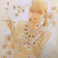 ☆伊藤正一☆「日高山脈と菜の花」アクリル画　F４号　未使用！ ☆伊藤正一☆「日高山脈と菜の花」アクリル画 F4号 未使用！