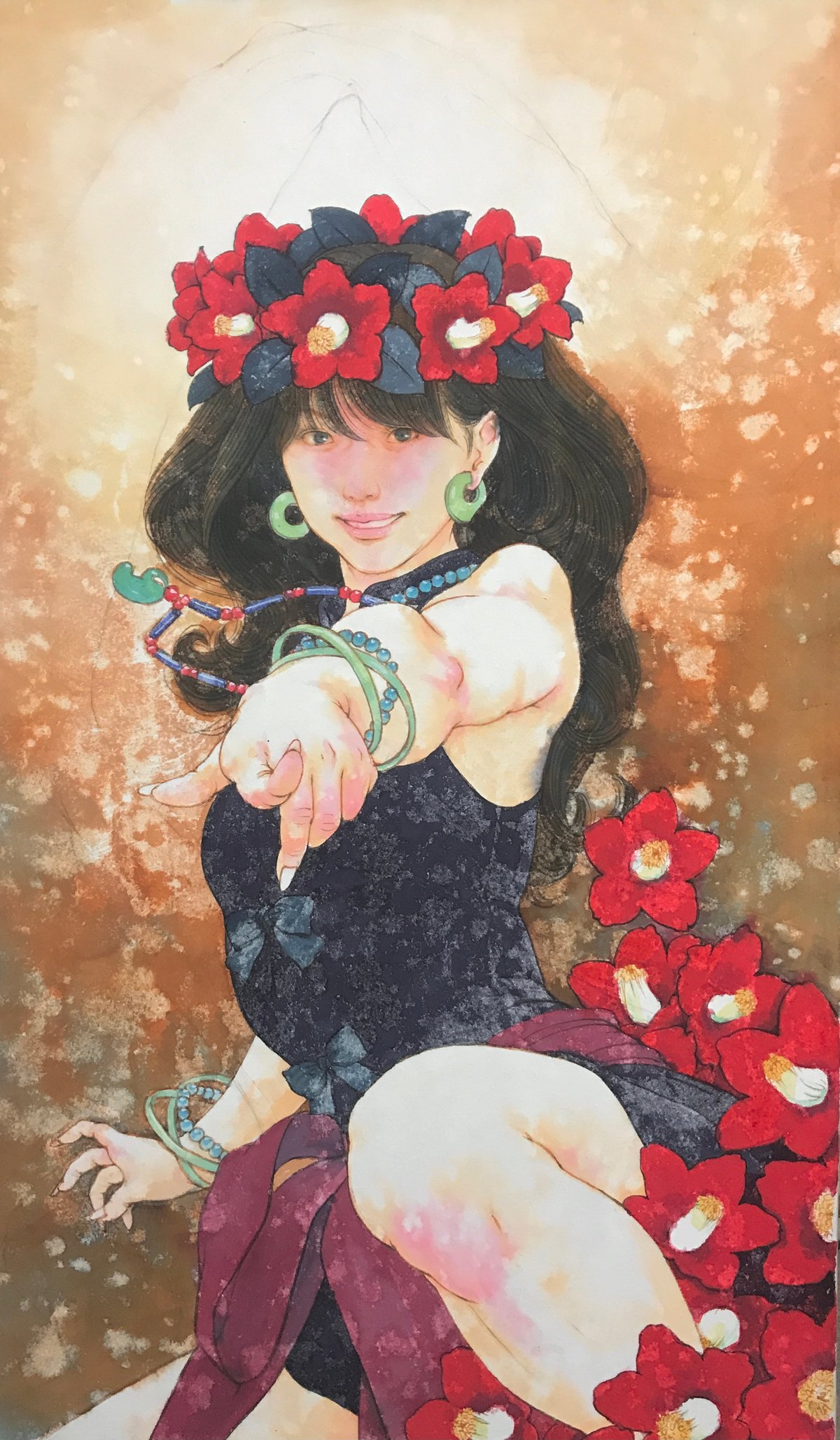 松平一民 「やがみひめ」 70×45cm Matsudaira Kazutami