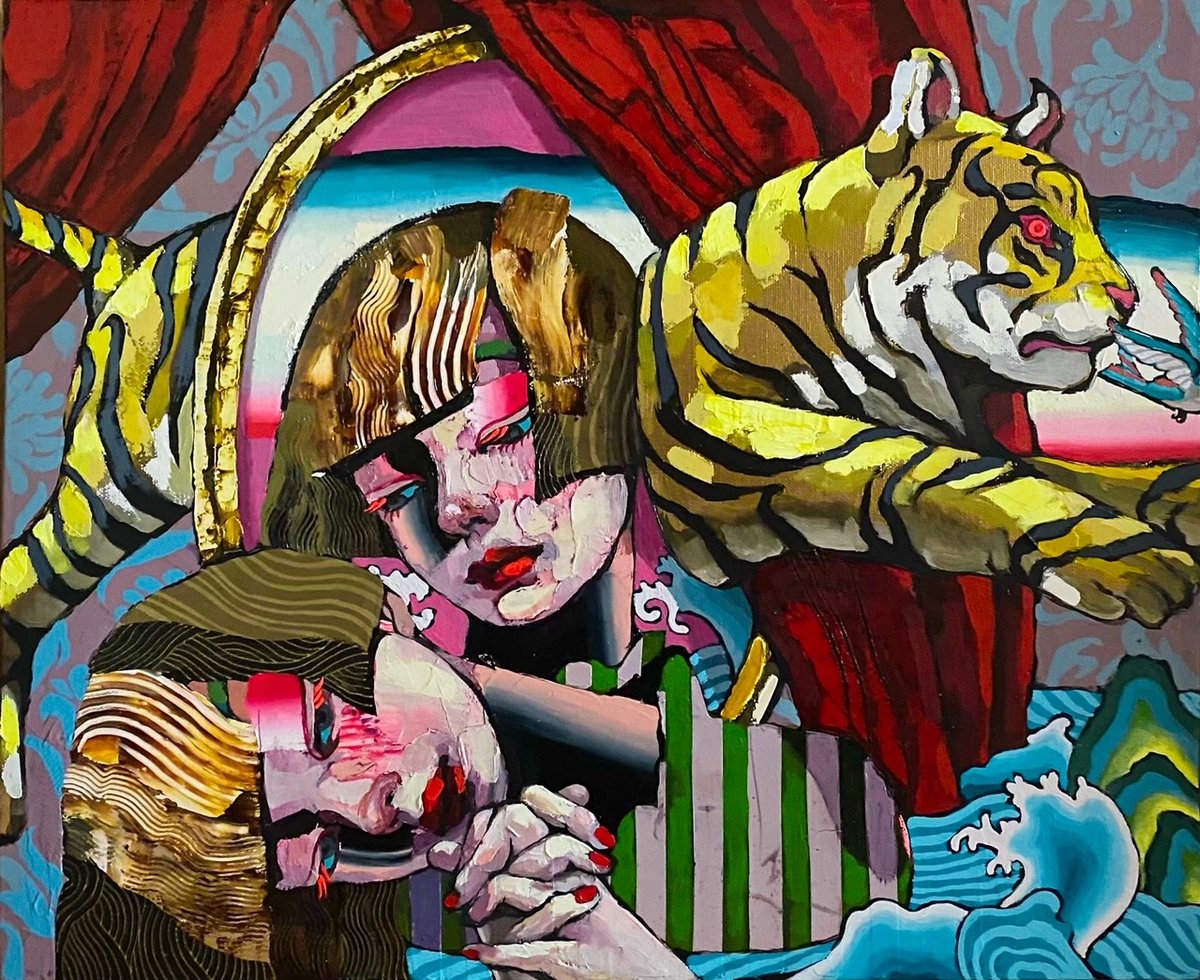 荒木名月「ドッペルゲンガーの作法」 F8号 Araki Natsuki 「The mann