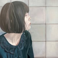 松崎夏実   「個室にて」 P8号     Matszaki  Natsumi   「In a private room」 (45.5×33.3cm)