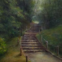口澤 弘　   「六月の石段」 F3号   　 Kuchizawa  Hiroshi 　「staircase in June」　27.3×22.0cm