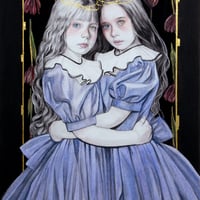 遅野井梨絵「双子のアリス」P8号　Osonoi  Rie　「Alice, the twin」   (45.5×33.3cm)