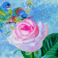 西脇 恵  「花のそよぎに憩う」F0号   Nishiwaki   Megumi    (14.0×18.0cm)