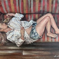 長内絵海「ソファ」 F4号　　Osanai Emi  「sofa」 (24.2×33.3cm)