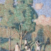 たかはしびわ  「くをんのゆふかげ lux vesperae aeternae」  F6号  Takahashibiwa　(41.0×31.8cm)