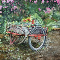 長内絵海　「花 還」 　P10号　　Osanai Emi   (41.0×53.0cm)