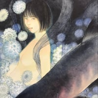 松平一民   「魚と罔象女」 F4号     Matsudaira Kazutami    「goddess of the water」 (33.3×24.2cm)