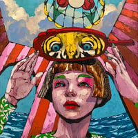 荒木名月「鏡像をなだめる」 F6号　Araki  Natsuki  「Soothing the Mirror Image.」 (41.0×31.8cm)