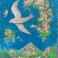 すずきゆきお「訪 れ」 F0号　Suzuki Yukio  「visit」 (18.0×14.0cm)