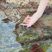 山下千里  「潮溜りの水」  18.3×22.7cm（変形サムホール）  　Yamashita  Chisato　「Tidal pool water」