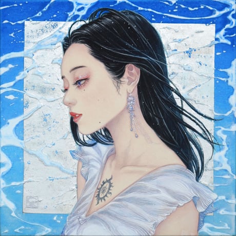 山下千里、「paraiso」、希少画集・額装画、日本製・新品額縁にて額装致します 山下千里、「paraiso」、希少画集・額装画、日本製・新品額縁に