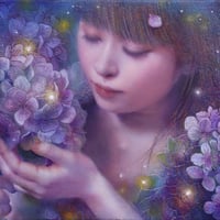 市川光鶴　「虹の花」　F3号　Ichikawa  Mitsuru　「Rainbow Flower」  (22.0×27.3cm)