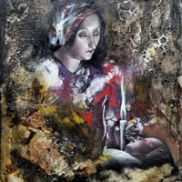 松原修平「聖アンナと幼児キリスト」(ラ・トゥール)  F3号　「Saint Anne and the Infant Christ」(Georges de La Tour)  (27.3×22.0cm)