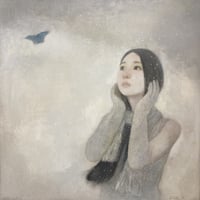 粉川江里子「白く…1」油彩 2015 証明書付 粉川江里子「白く…1」油彩 2015 証明書付